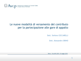 LE NUOVE MODALITA` DI VERSAMENTO DEL CONTRIBUTO PER LA