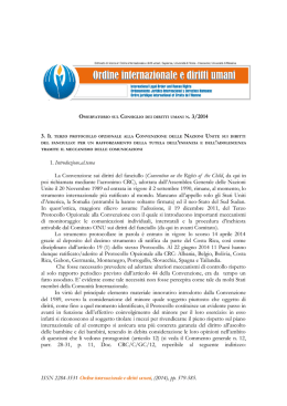 Il terzo protocollo opzionale alla Convenzione delle Nazioni Unite