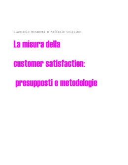 La misura della customer satisfaction: presupposti e