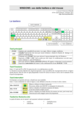 WINDOWS: uso della tastiera e del mouse La tastiera