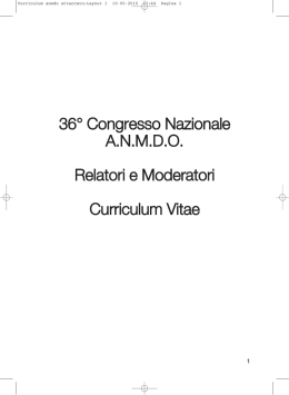 Curriculum relatori 36° Congresso ANMDO