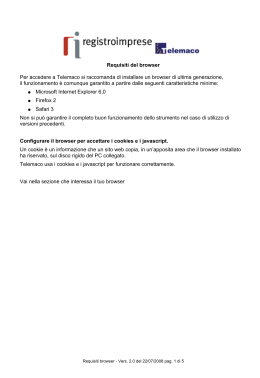 Requisiti del browser Per accedere a Telemaco si raccomanda di