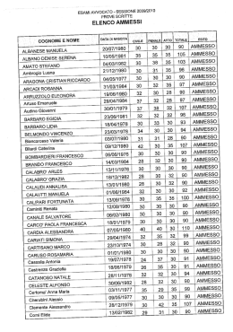 PROVE SCRITTE - Ordine degli Avvocati di REGGIO CALABRIA