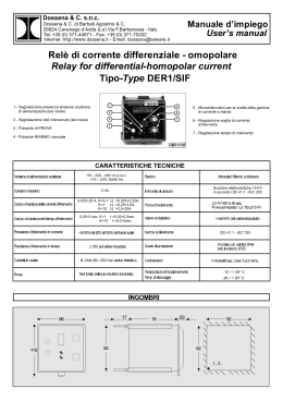 DER1/SIF Type Relay for differential-homopolar current