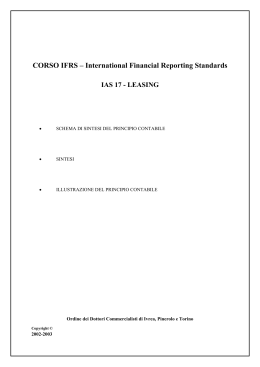CORSO IFRS – International Financial Reporting Standards