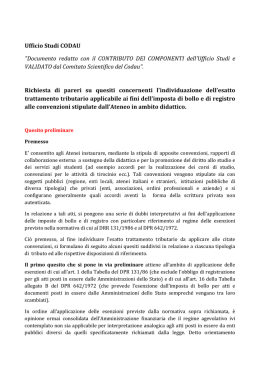 Ufficio Studi CODAU "Documento redatto con il CONTRIBUTO DEI