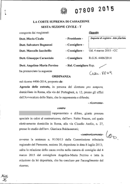 Corte di Cassazione, sez. VI, ordinanza 16/04/2015, n. 7809