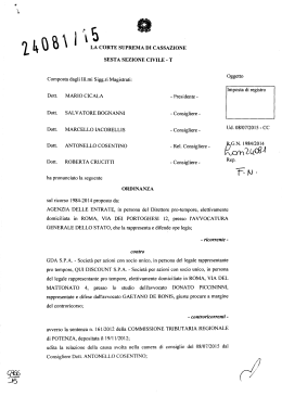Corte di Cassazione, sez. VI, ordinanza 25/11/2015, n. 24081
