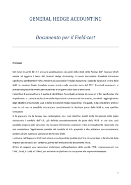 GENERAL HEDGE ACCOUNTING Documento per il Field-test