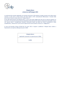 Margine Banca a decorrere dall`8 giugno 2015 Margine Banca 0,50%