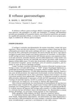 Il reﬂusso gastroesofageo