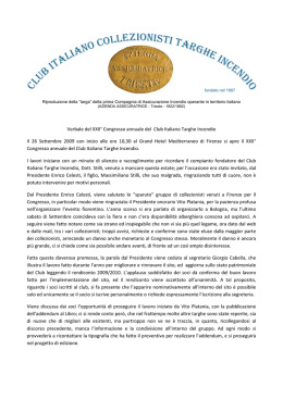 Verbale del XXII Congresso 2009 - Club Italiano Collezionisti