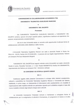 universit&agrave; del salento - Universit&agrave; degli Studi Guglielmo Marconi