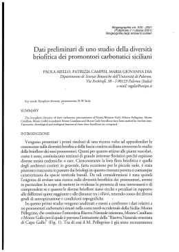 Dati preliminari di uno studio della diversità brioﬁtica dei promontori