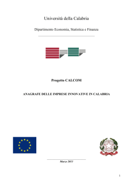 Universit&agrave; della Calabria - Dipartimento di Economia, Statistica e