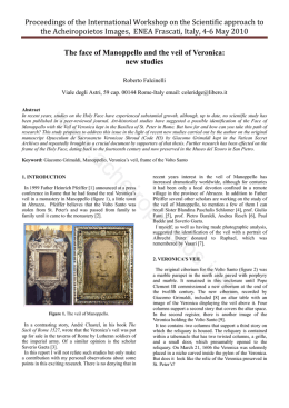 The face of Manoppello and the veil of Veronica: new studies