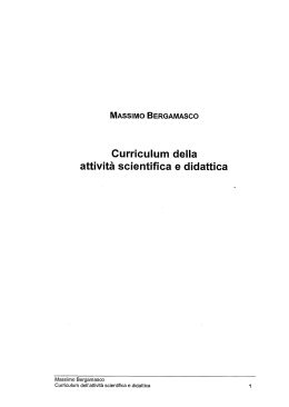 Curriculum della attivita scientifica e didattica