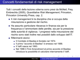 Corso di Risk Management