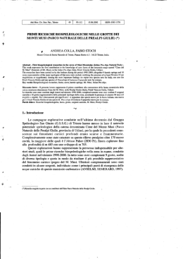 prime ricerche biospeleologiche nelle grotte dei monti