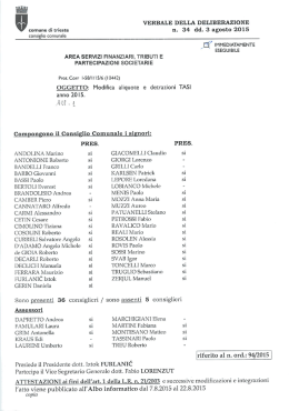 VERBALE DELLA DELIBERAZIONE - Tributi