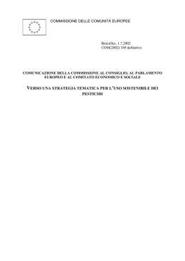 verso una strategia tematica per l`uso sostenibile dei pesticidi