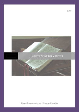 LA DATAZIONE DEI VANGELI - Questioni cristiane