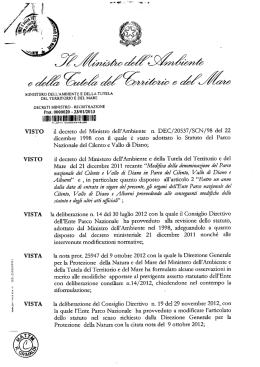 Statuto dell`Ente Parco Nazionale del Cilento, Vallo di Diano e Alburni