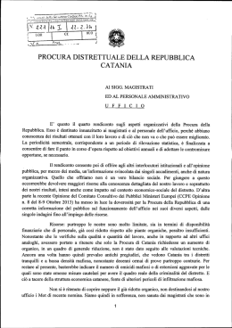Consuntivo II semestre 2013 - Procura della Repubblica di Catania.