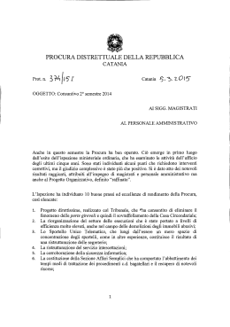 Consuntivo II semestre 2014 - Procura della Repubblica di Catania.
