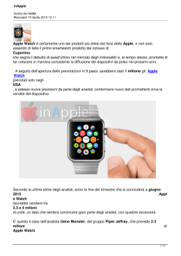 Apple Watch è certamente uno dei prodotti più attesi dai fans della