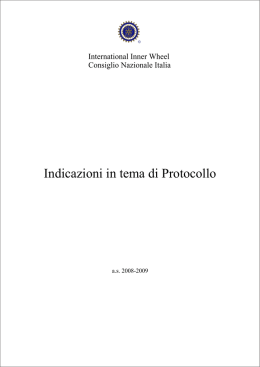 Indicazioni in tema di Protocollo