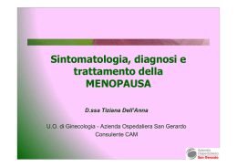 Sintomatologia, diagnosi e trattamento della MENOPAUSA