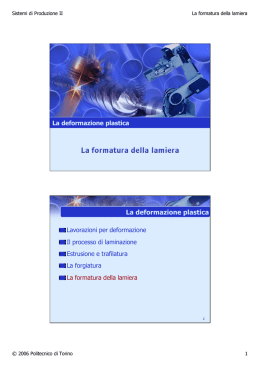 La formatura della lamiera - Corsi di Laurea a Distanza