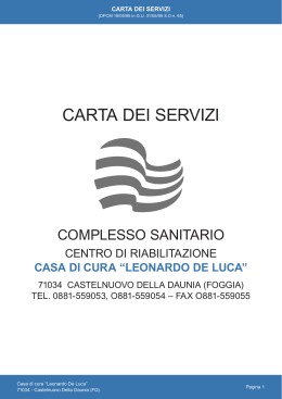 CARTA DEI SERVIZI - Clinica Privata "Leonardo De Luca"