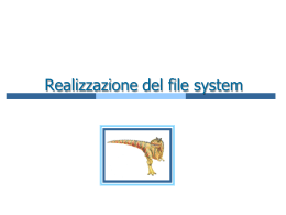 Realizzazione del file system: metodi di allocazione, gestione dello