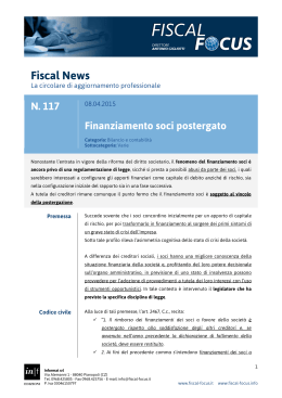 Fiscal News n. 117 del 08.04.2015 Finanziamento