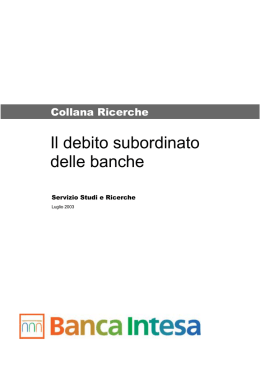 Il debito subordinato delle banche