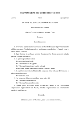 ORGANIZZAZIONE DEL GOVERNO PROVVISORIO Libert&agrave; Virt&ugrave;