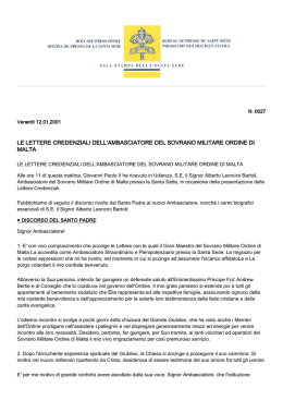 le lettere credenziali dell`ambasciatore del sovrano
