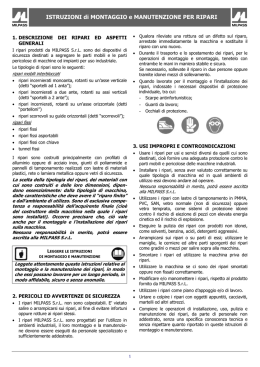 ISTRUZIONI di MONTAGGIO e MANUTENZIONE PER