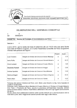DELIBERAZIONE DELL` ASSEMBLEA CONSÙRTÌLE