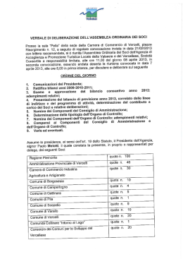 VERBALE DI DELIBERAZIONE DELL`ASSEMBLEA ORDINARIA