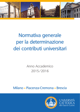Normativa generale per la determinazione dei contributi universitari