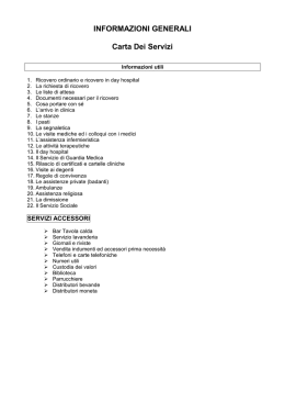 INFORMAZIONI GENERALI Carta Dei Servizi