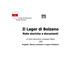 Il Lager di Bolzano - Note storiche e documenti