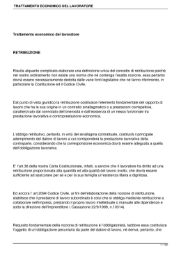 TRATTAMENTO ECONOMICO DEL LAVORATORE