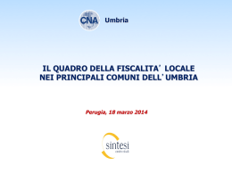 il quadro della fiscalita` locale nei principali comuni