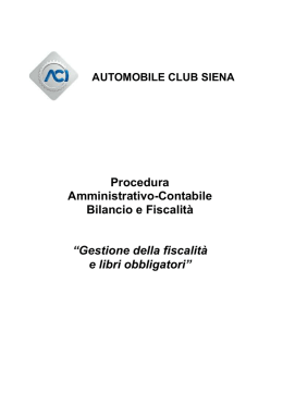 Gestione della fiscalit&agrave; e libri obbligatori - Automobile Club Siena