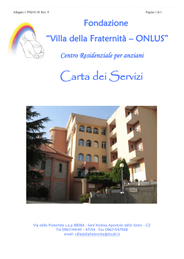 Carta dei servizi - Villa della Fraternità