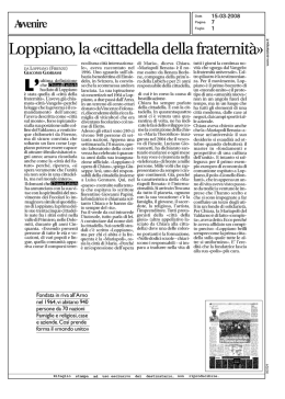 Loppiano, la &laquo;cittadella della fraternit&agrave;&raquo;